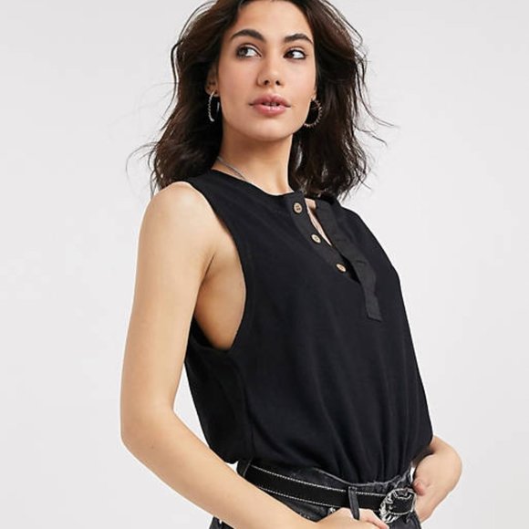 Free People Peek Aye Bodysuit Black S - Picture 3 of 6